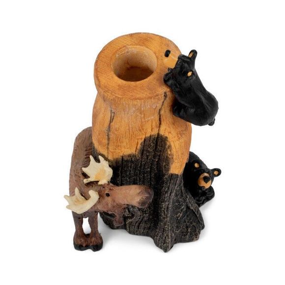 Black bear and Moose Flower Vase by Jeff Fleming Bearfoot bears flowers Rustic - Picture 5 of 5